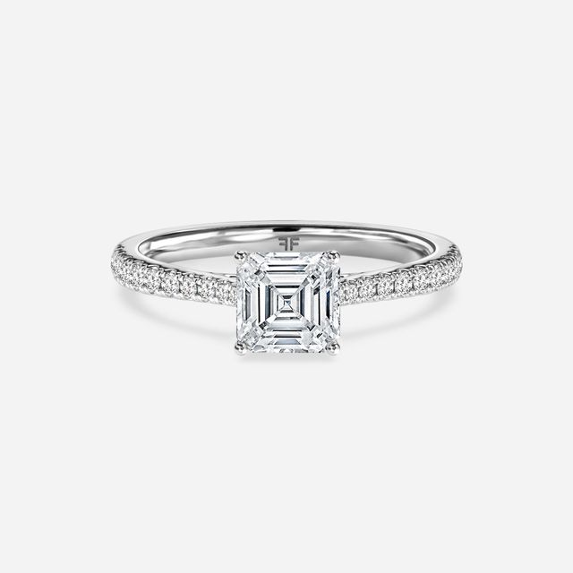 Platinum Petite Pave Diamond Ring