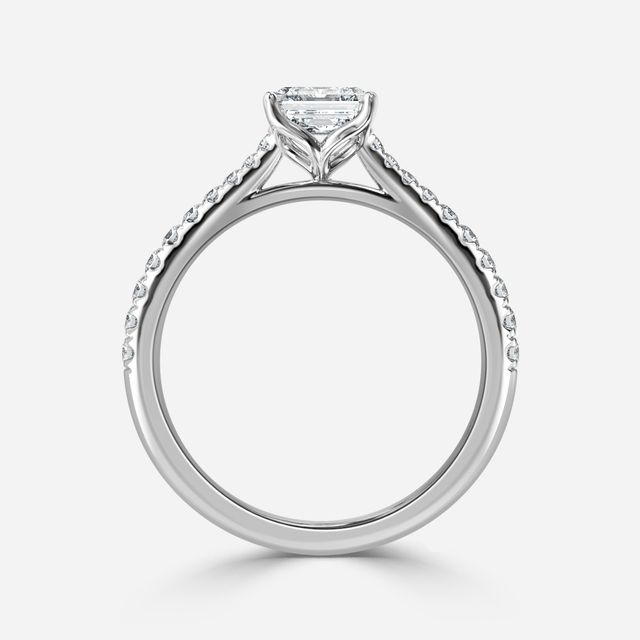 Platinum Petite Pave Diamond Ring