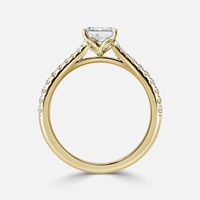 Yellow Gold Petite Pavé Diamond Ring