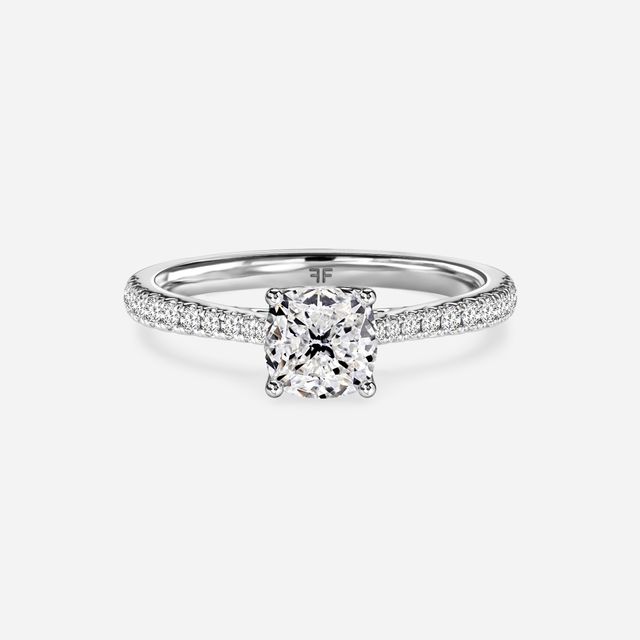Platinum Petite Pave Diamond Ring