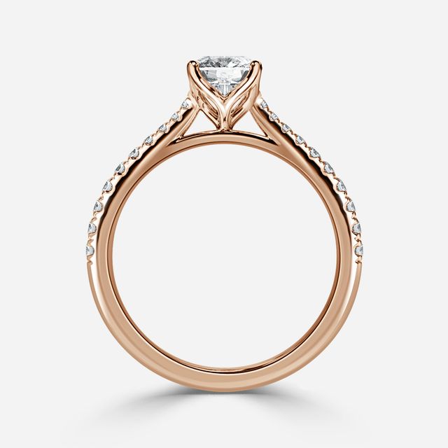 Rose Gold Petite Pave Diamond Ring