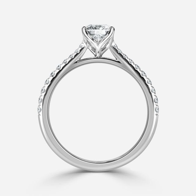 Platinum Petite Pave Diamond Ring