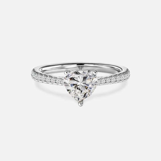 Platinum Petite Pave Diamond Ring