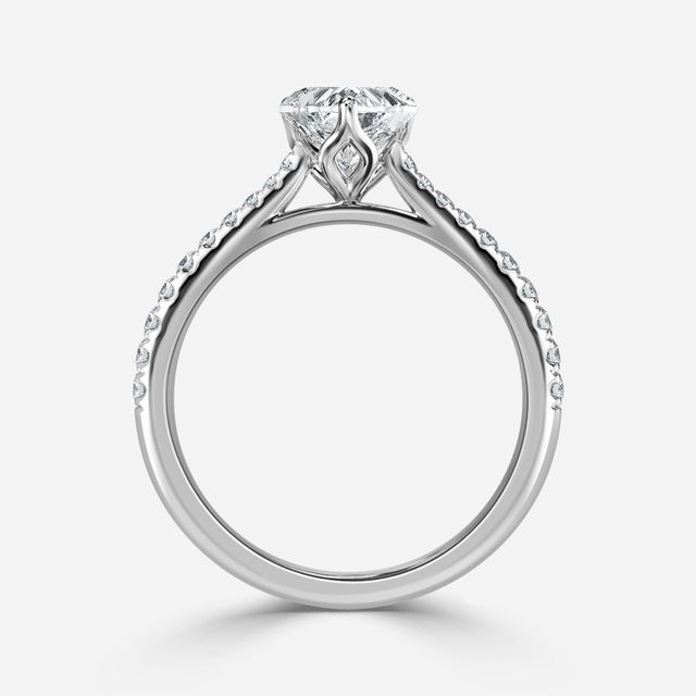 Platinum Petite Pave Diamond Ring