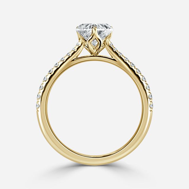Yellow Gold Petite Pavé Diamond Ring