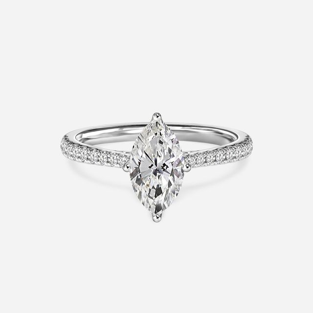Platinum Petite Pave Diamond Ring