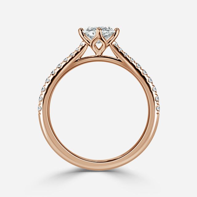 Rose Gold Petite Pavé Diamond Ring