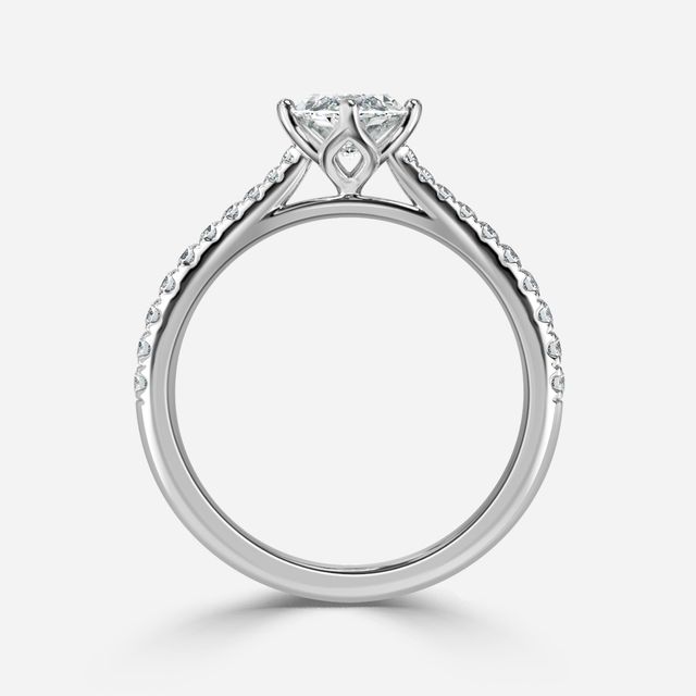 Platinum Petite Pave Diamond Ring