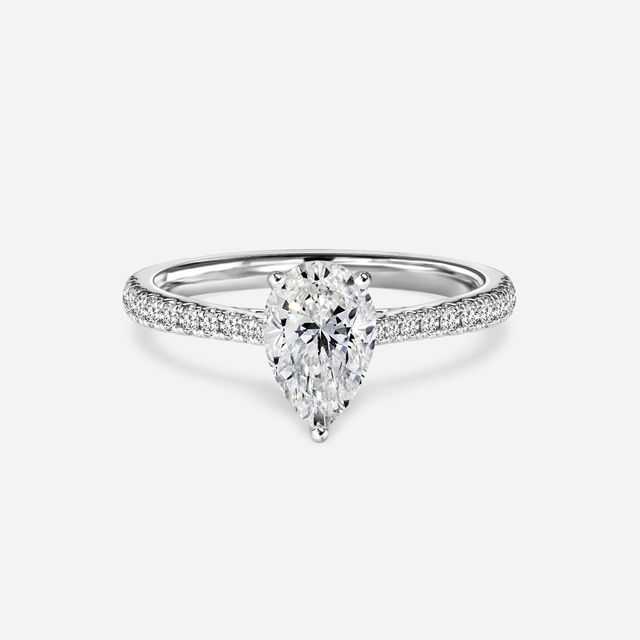 White Gold Petite Pave Diamond Ring