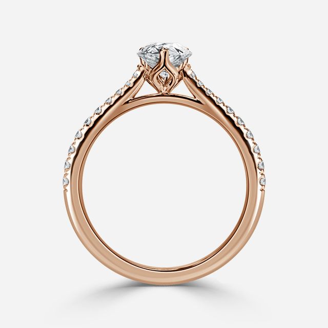 Rose Gold Petite Pavé Diamond Ring