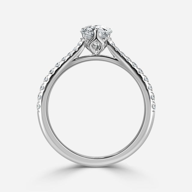 White Gold Petite Pave Diamond Ring