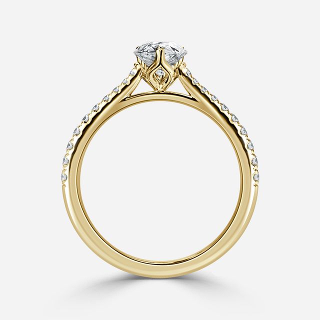 Yellow Gold Petite Pavé Diamond Ring