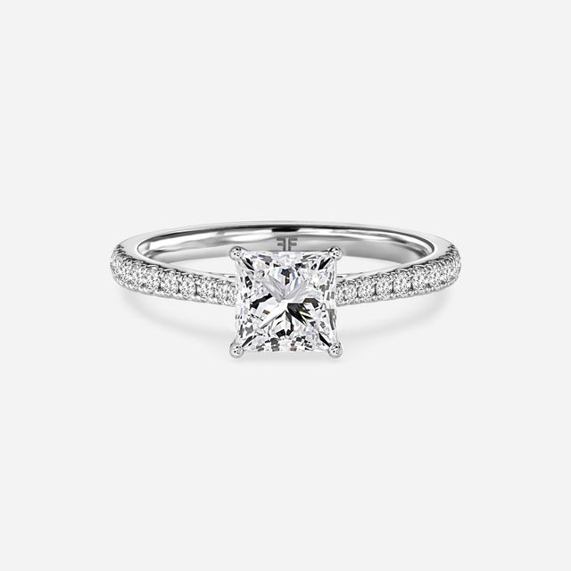 Platinum Petite Pave Diamond Ring