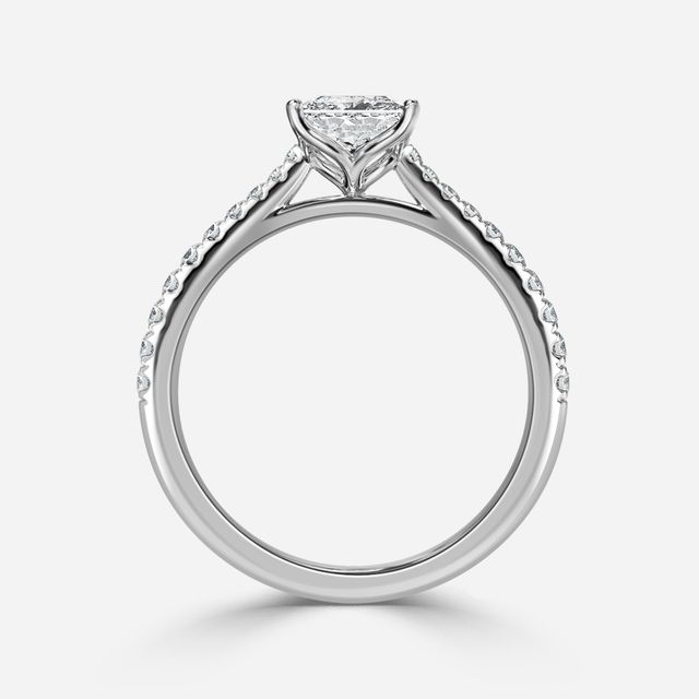 Platinum Petite Pave Diamond Ring