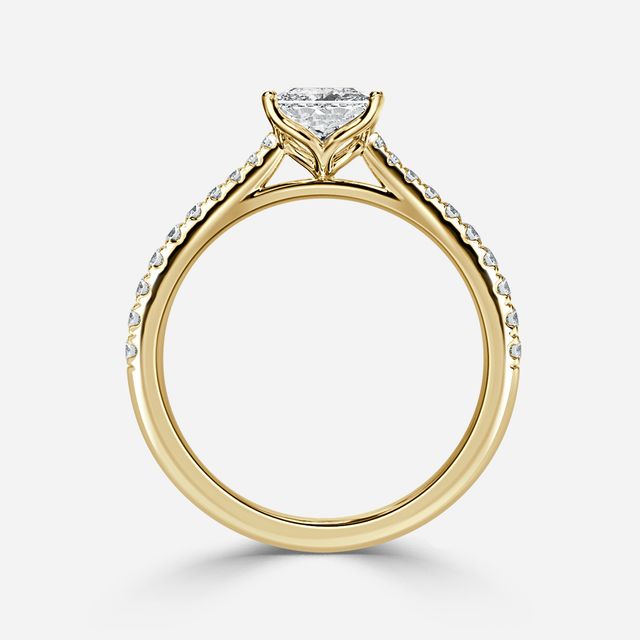 Yellow Gold Petite Pavé Diamond Ring