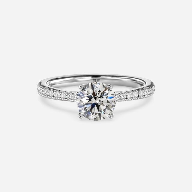 White Gold Petite Pave Diamond Ring
