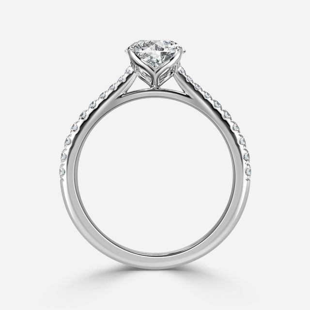 White Gold Petite Pave Diamond Ring