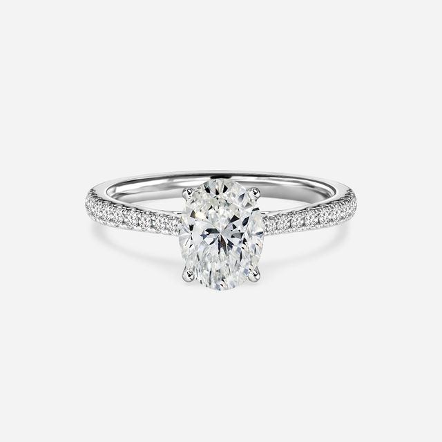 Platinum Petite Pave Diamond Ring