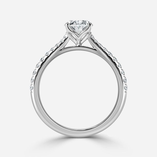 Platinum Petite Pave Diamond Ring