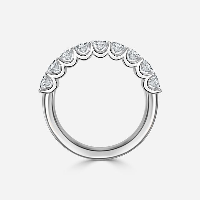 Oval Diamond Half Eternity Ring In White Gold