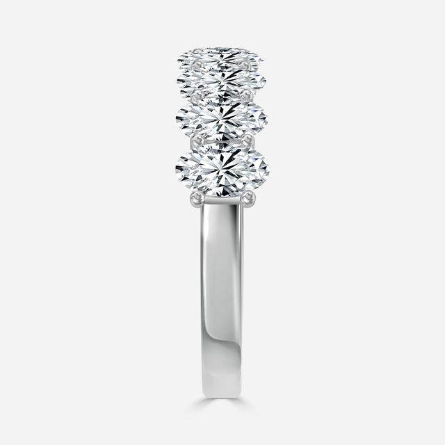 Oval Diamond Half Eternity Ring In White Gold