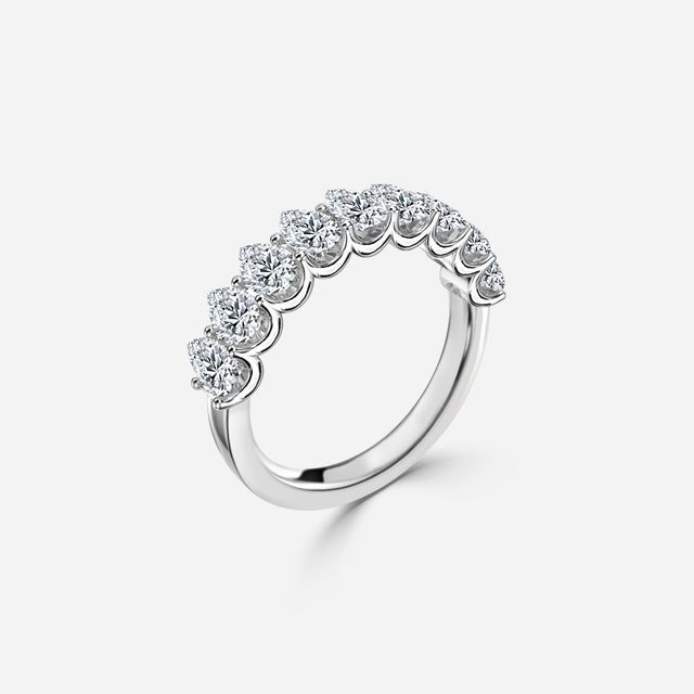 Pear Diamond Half Eternity Ring In White Gold