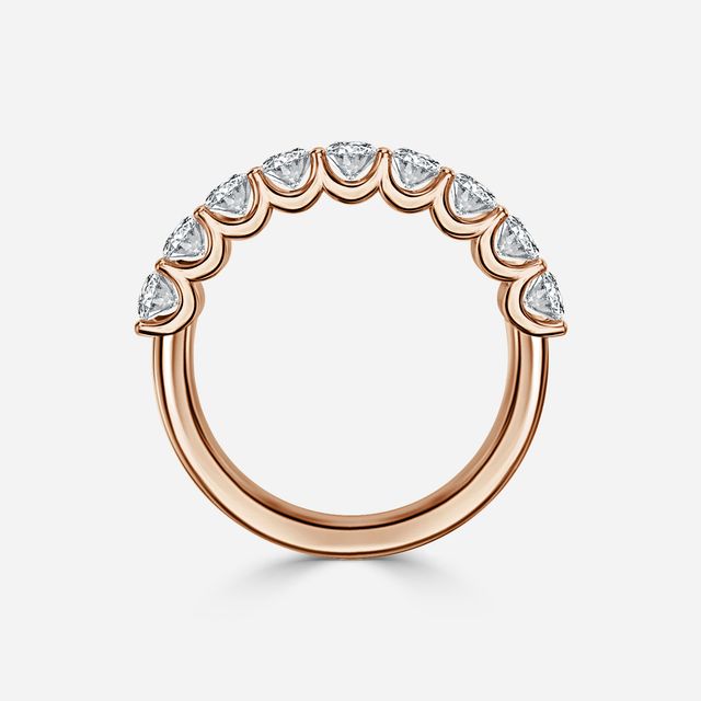 Pear Diamond Half Eternity Ring In Rose Gold