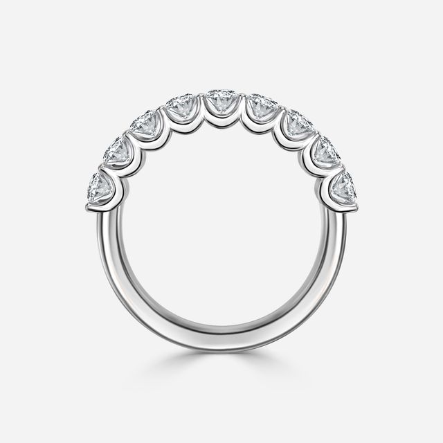 Pear Diamond Half Eternity Ring In White Gold