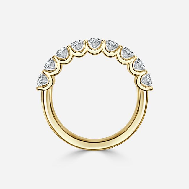 Pear Diamond Half Eternity Ring In Yellow Gold