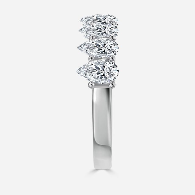 Pear Diamond Half Eternity Ring In White Gold
