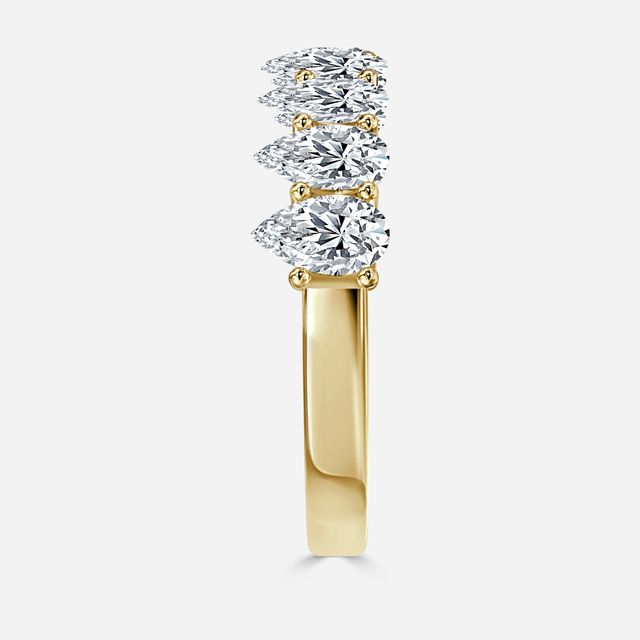 Pear Diamond Half Eternity Ring In Yellow Gold