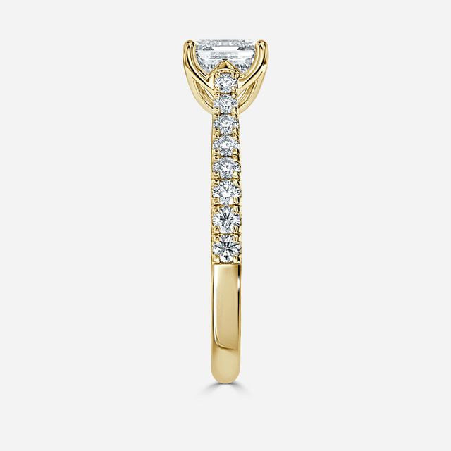 Aerin Pave Yellow Gold Flower Engagement Ring