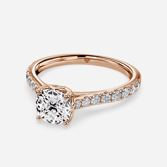 Aerin Pave Rose Gold Flower Engagement Ring