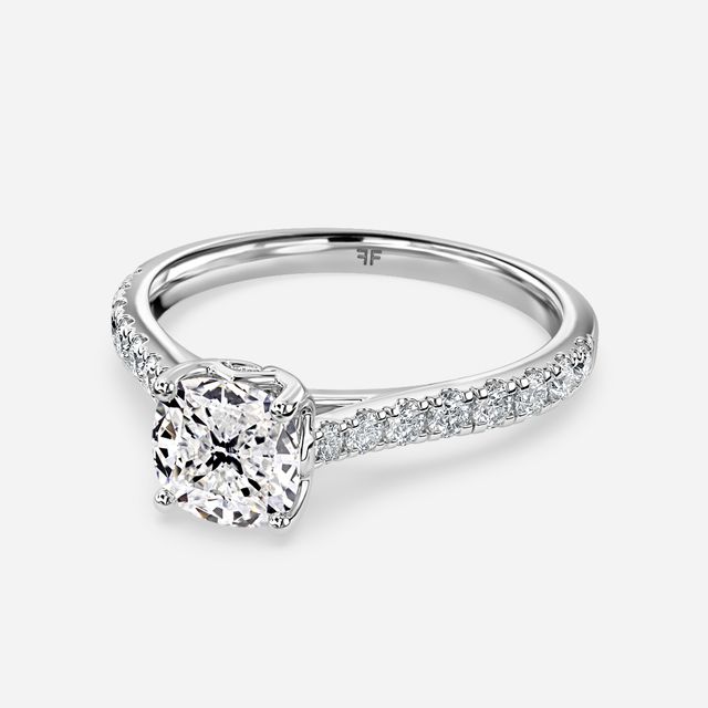 Aerin Pave White Gold Flower Engagement Ring