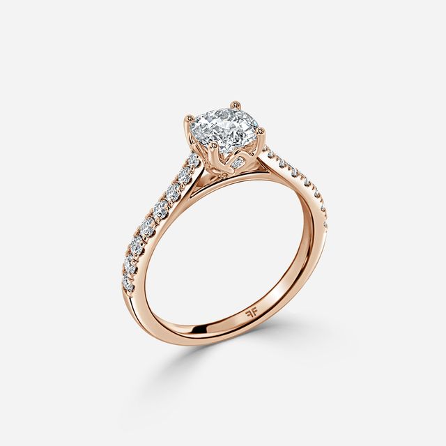 Aerin Pave Rose Gold Flower Engagement Ring