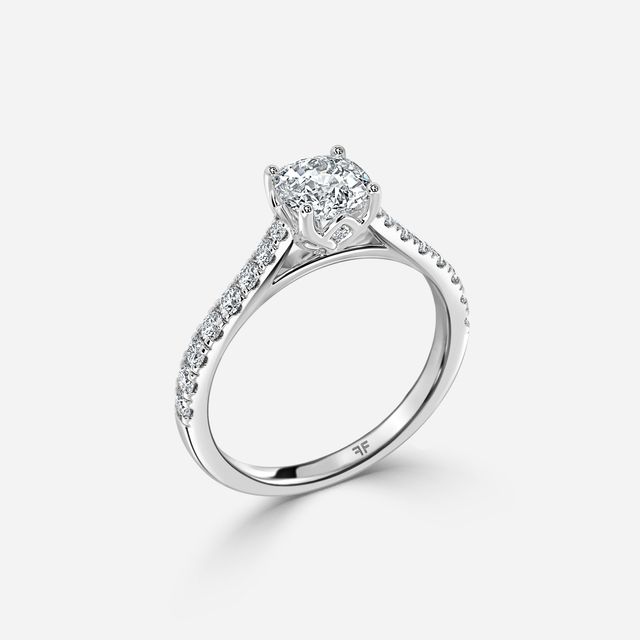 Aerin Pave White Gold Flower Engagement Ring