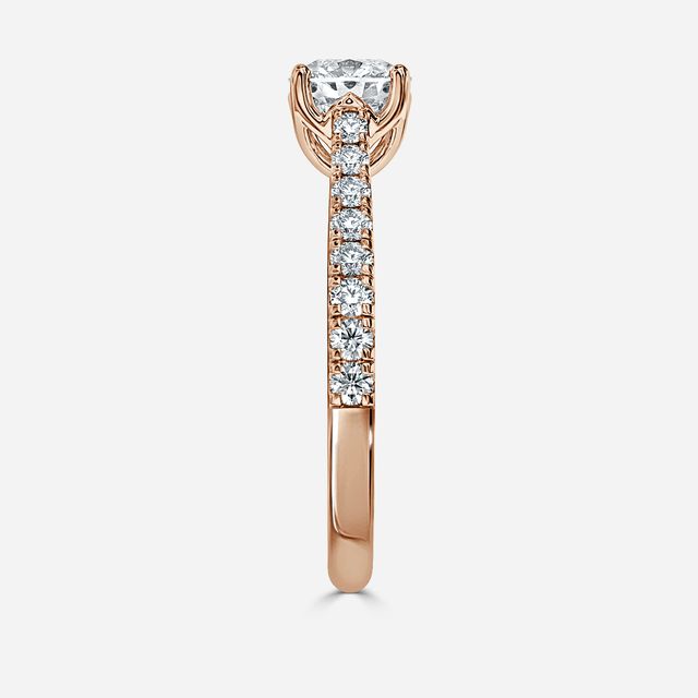 Aerin Pave Rose Gold Flower Engagement Ring