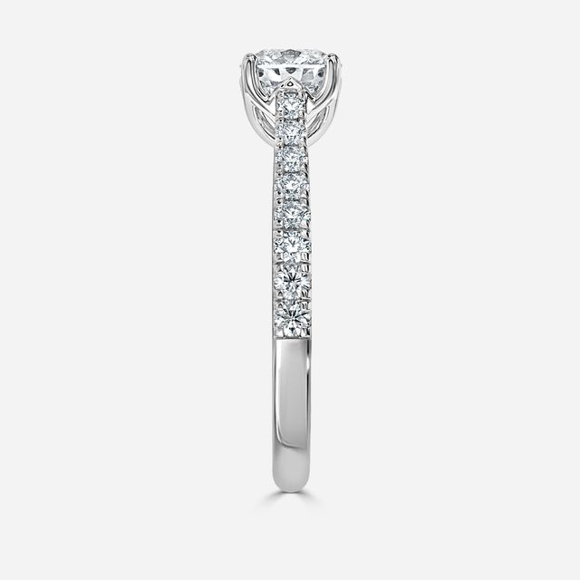 Aerin Pave White Gold Flower Engagement Ring