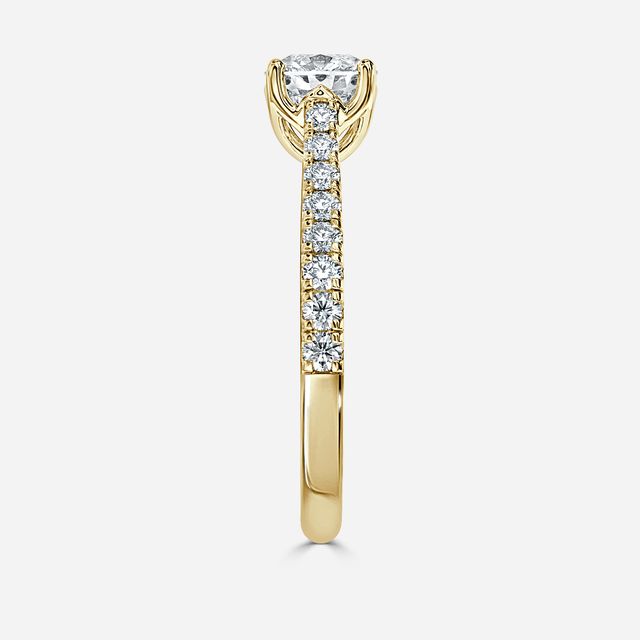 Aerin Pave Yellow Gold Flower Engagement Ring