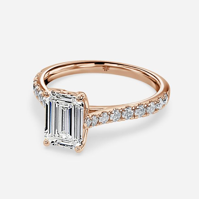 Aerin Pave Rose Gold Flower Engagement Ring