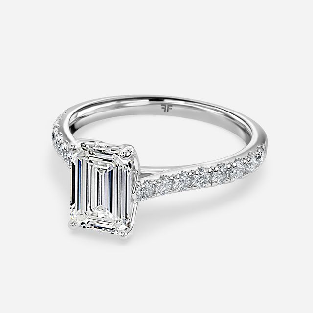 Aerin Pave White Gold Flower Engagement Ring