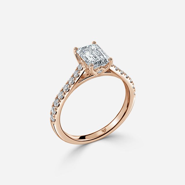 Aerin Pave Rose Gold Flower Engagement Ring