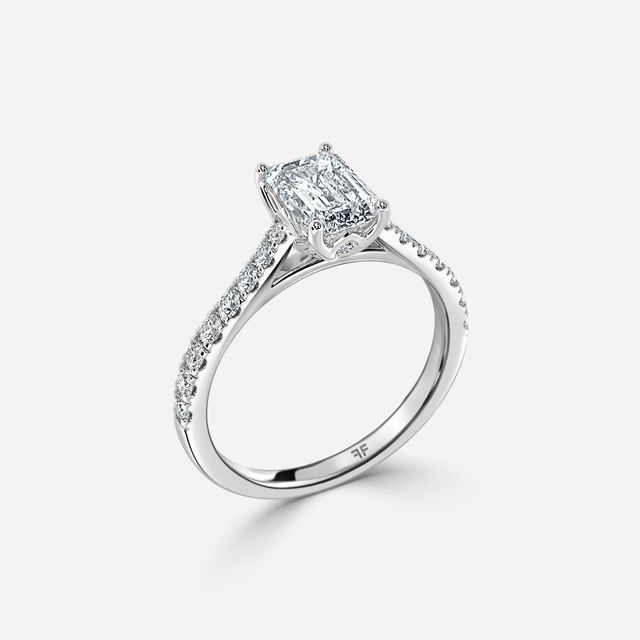 Aerin Pave White Gold Flower Engagement Ring