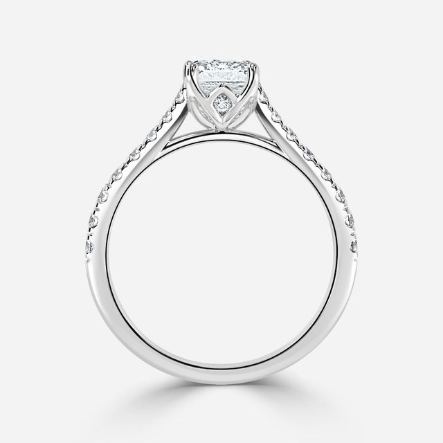 Aerin Pave White Gold Flower Engagement Ring