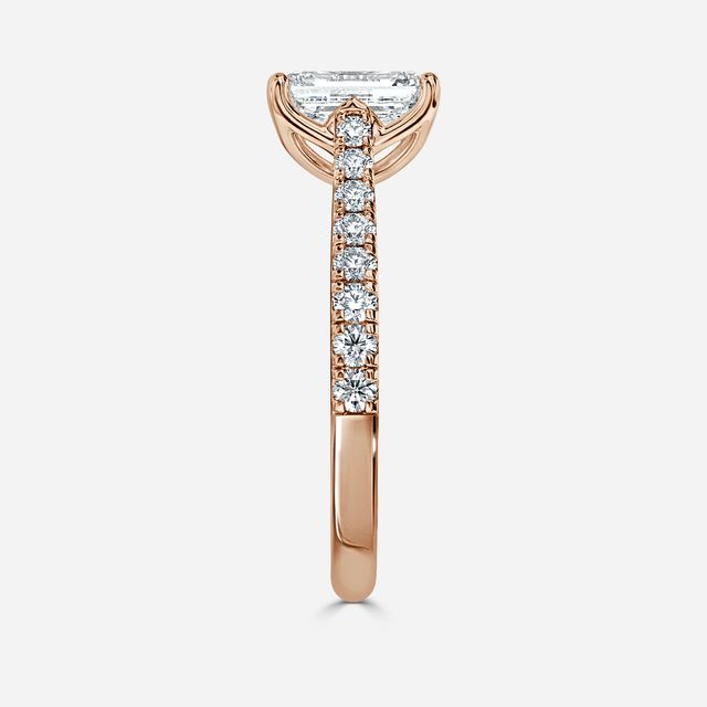 Aerin Pave Rose Gold Flower Engagement Ring