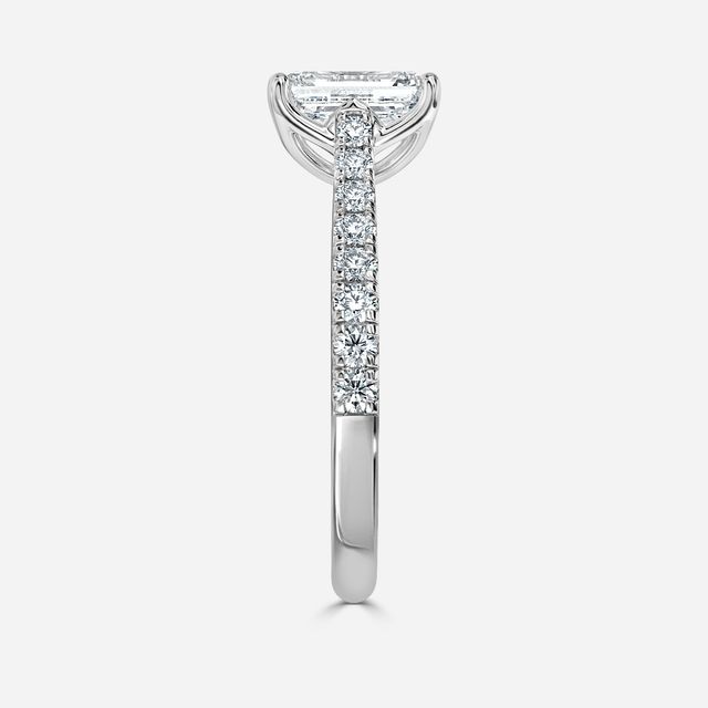 Aerin Pave White Gold Flower Engagement Ring