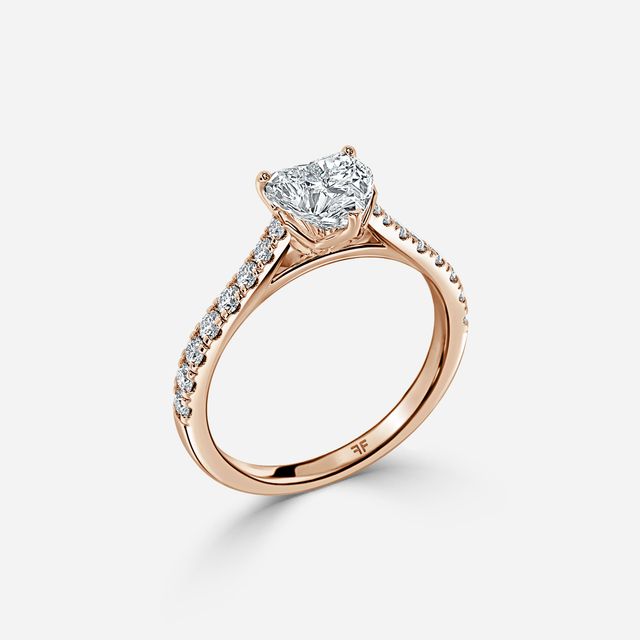 Aerin Pave Rose Gold Flower Engagement Ring