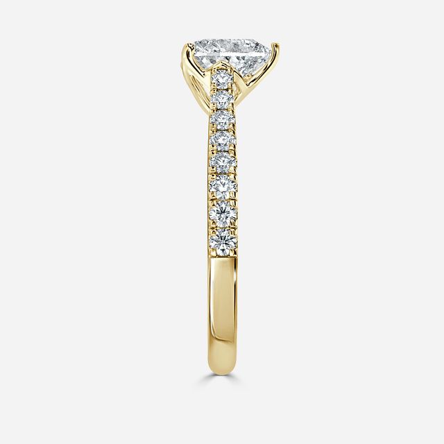 Aerin Pave Yellow Gold Flower Engagement Ring