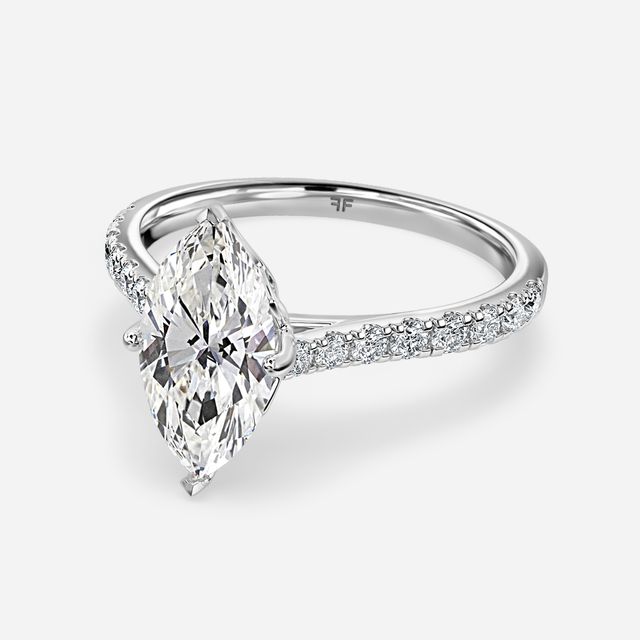 Aerin Pave White Gold Flower Engagement Ring