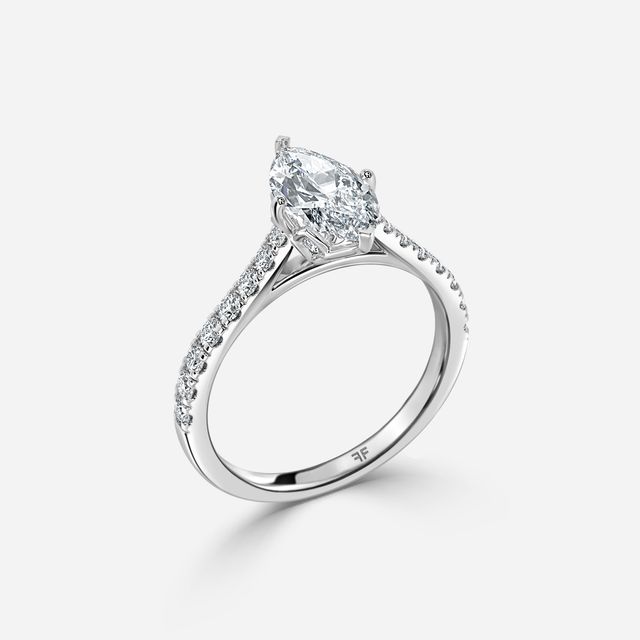 Aerin Pave White Gold Flower Engagement Ring